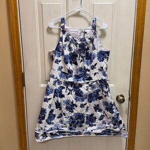 R&K Blue Sleeveless Floral Plus Size Dress size 16